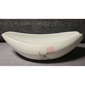 Sango China Gravy Boat Vintage Helene White W/ Pink Rose